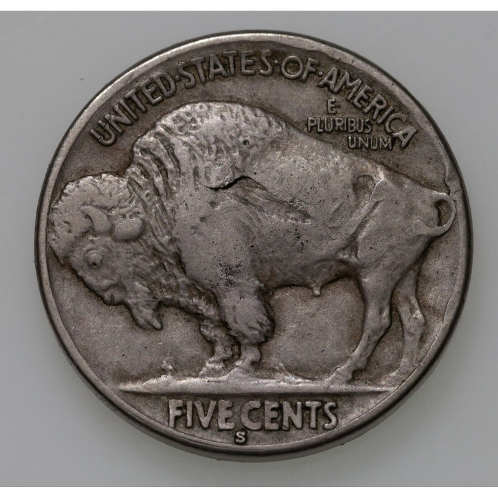 1919-S 5C Buffalo Nickel in Extra Fine XF Condition, Full Horn w/ Tip