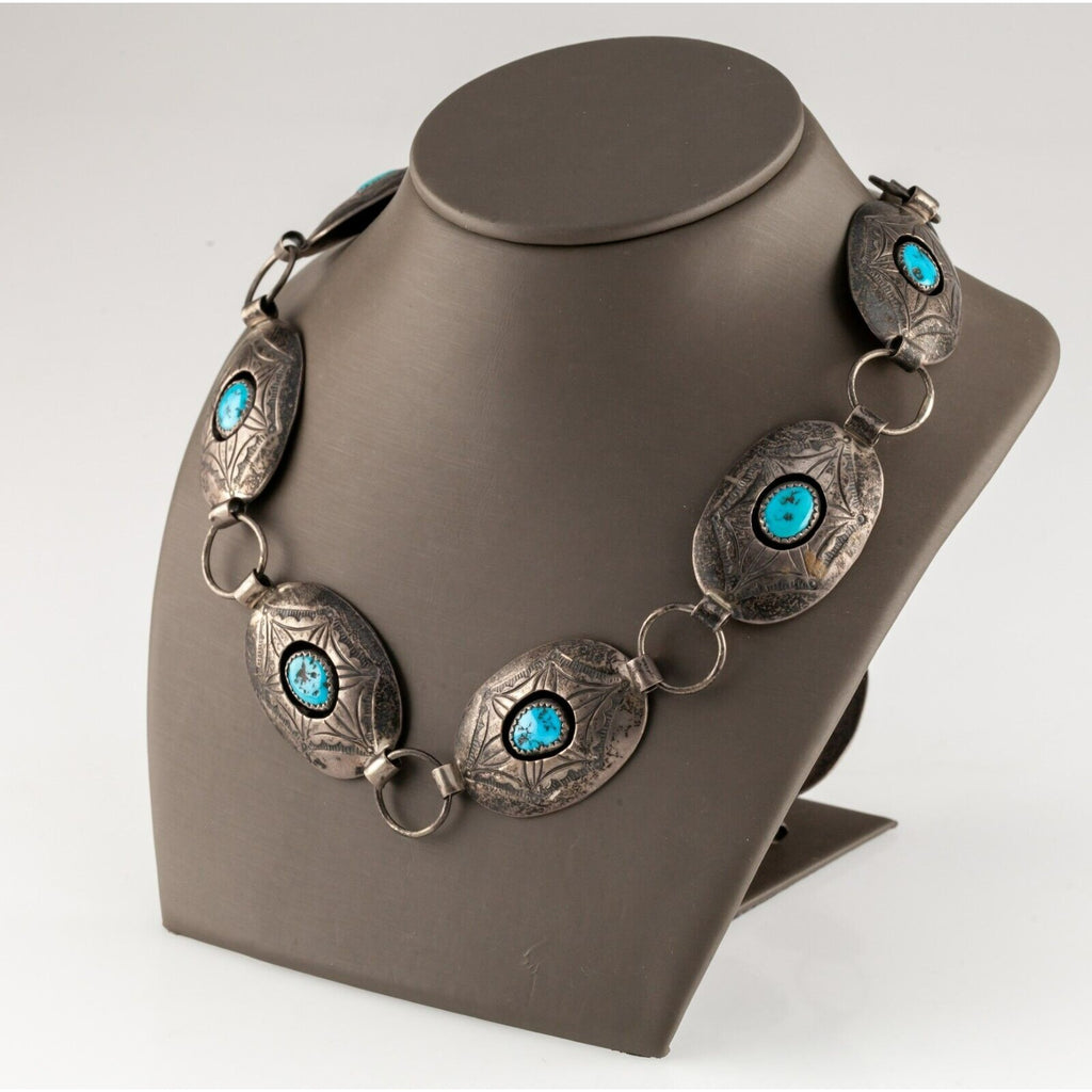 Indian Hand Made Jewelry (IHMJ) Sterling Silver Turquoise Concho Belt Gorgeous!