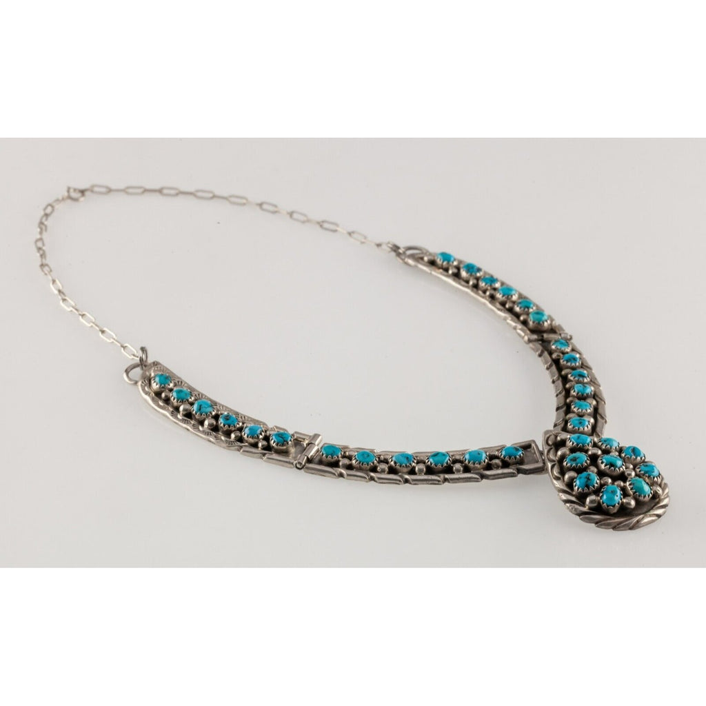 Silver Turquoise Collar Necklace 49.3 grams Gorgeous!