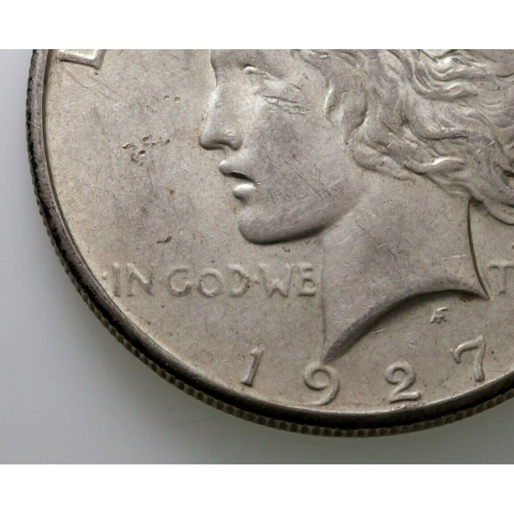 1927-S $1 Silver Peace Dollar in AU Condition, Nice Eye Appeal, Lots of Luster