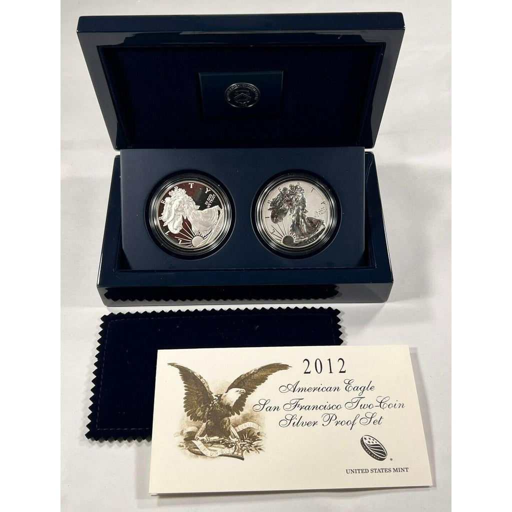2012-S American Eagle San Francisco Two-Coin Silver Set w/ Box, CoA, and Case