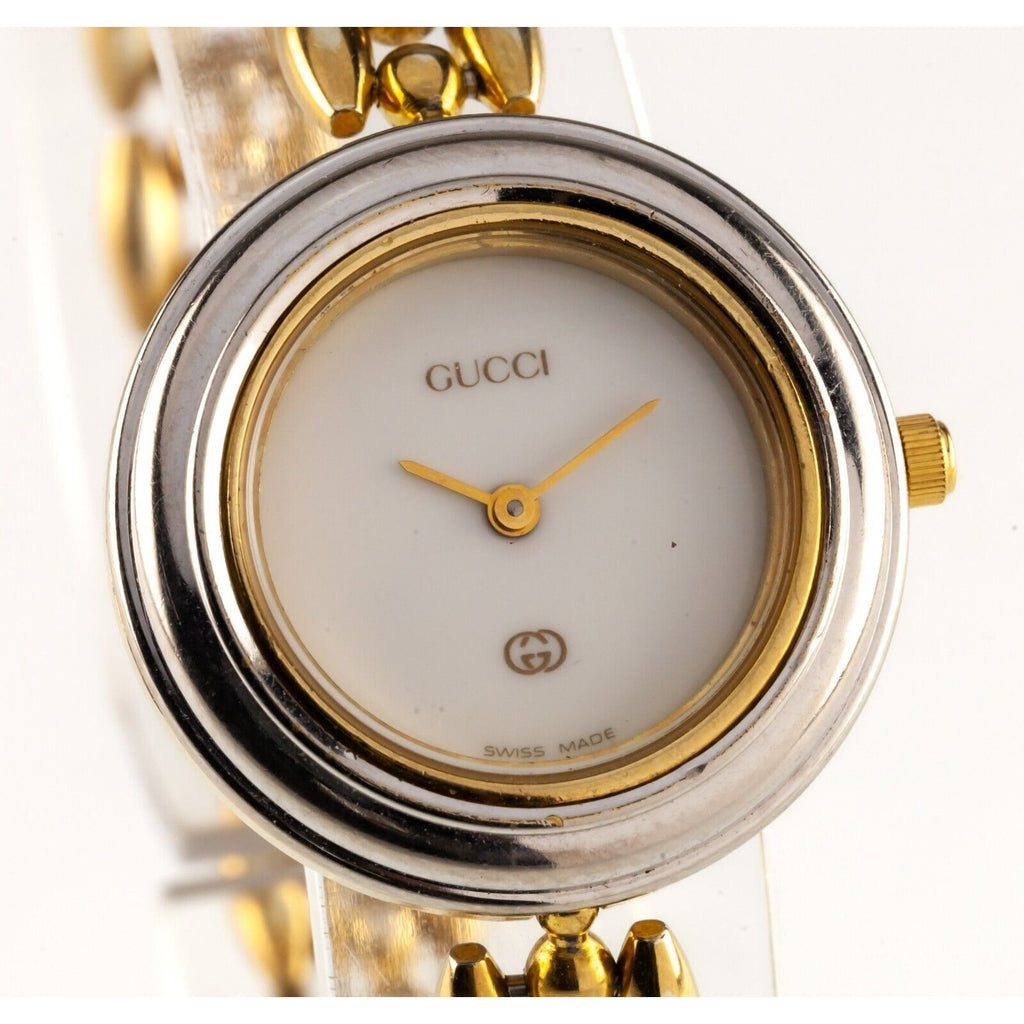 Gucci 1100L Women's Gold-Plated Quartz Watch Exchangable Bezel