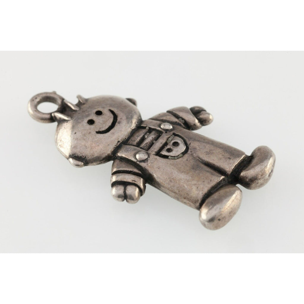 Sterling Silver Lucy Ann 925 Boy in Overalls Charm