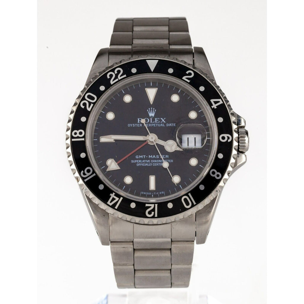 Rolex GMT Master Men's Stainless Steel Automatic Watch 16700 Black Dial w/ Box