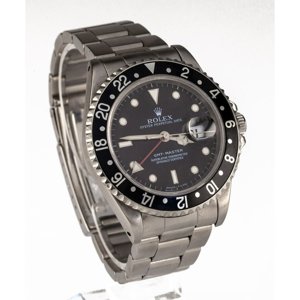 Rolex GMT Master Men's Stainless Steel Automatic Watch 16700 Black Dial w/ Box