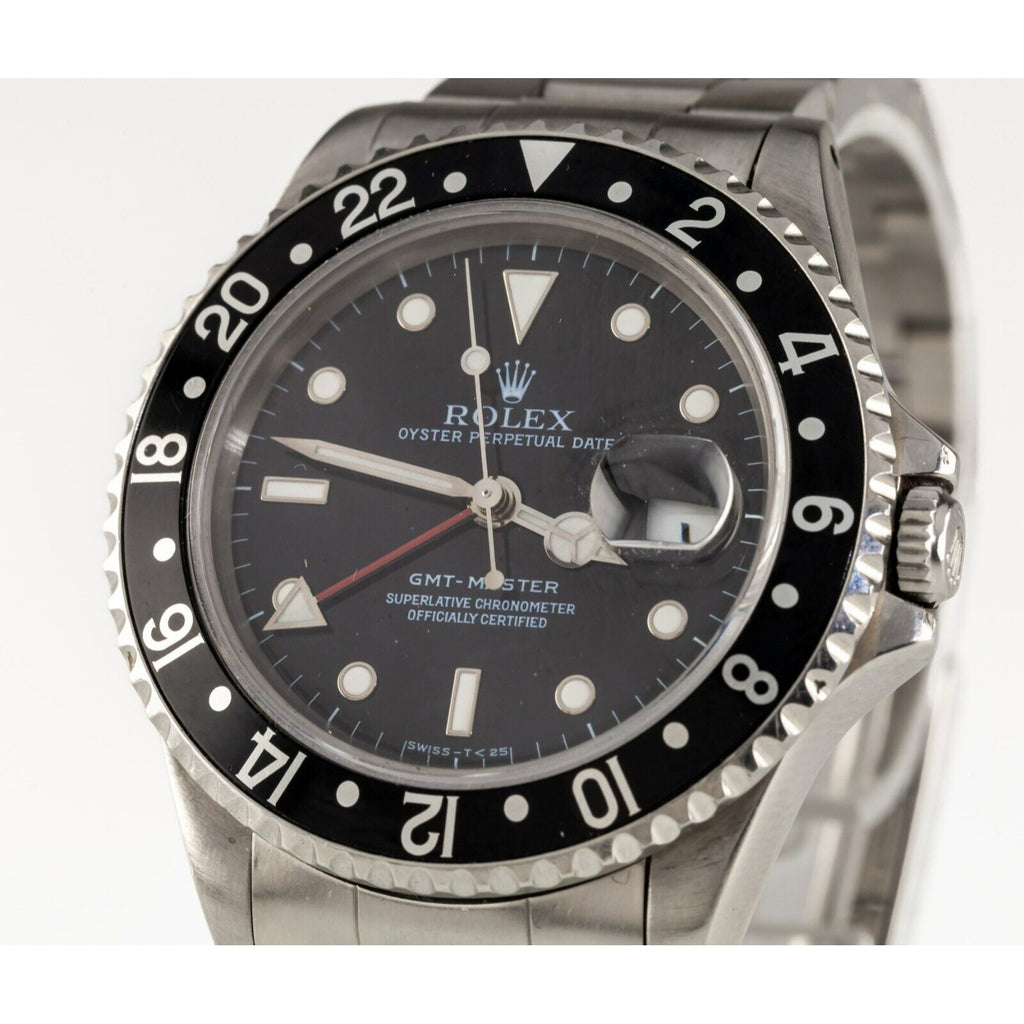 Rolex GMT Master Men's Stainless Steel Automatic Watch 16700 Black Dial w/ Box