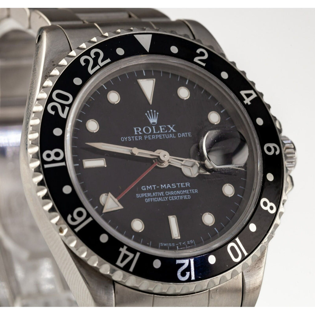 Rolex GMT Master Men's Stainless Steel Automatic Watch 16700 Black Dial w/ Box