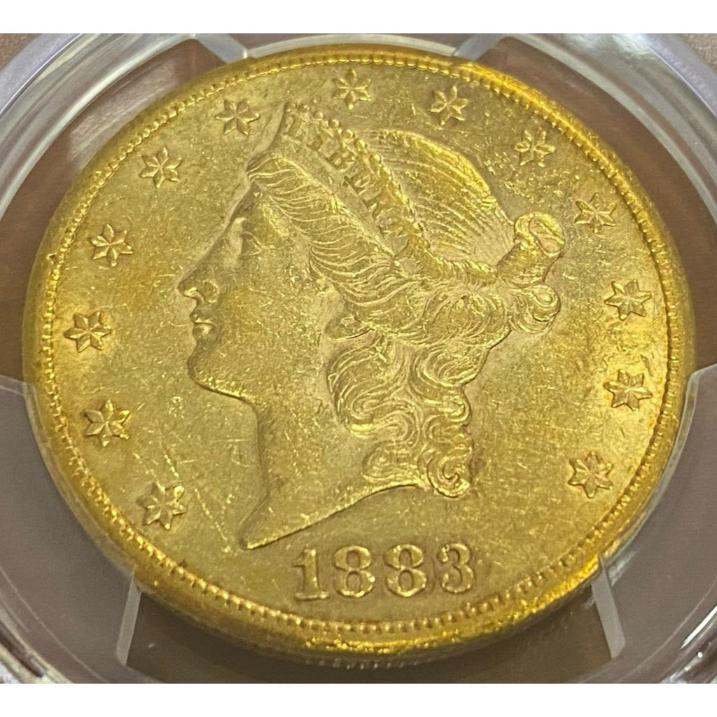 1883-CC $20 Gold Liberty Double Eagle Graded by PCGS as AU53 Gorgeous!