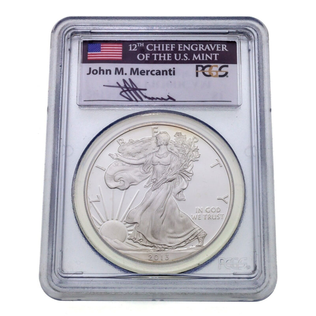 2013-W S$1 Silver American Eagle Proof Graded by PCGS as PR70DCAM Mercanti