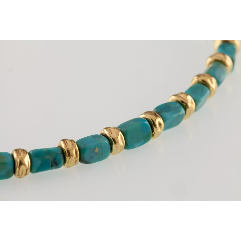 Turquoise Italian Artificial Turquoise Gold-Plated Adjustable Bracelet