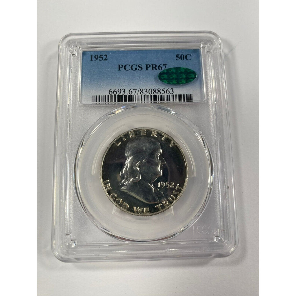 1952 50C Franklin Half Dollar Proof Graded by PCGS as PR67 CAC