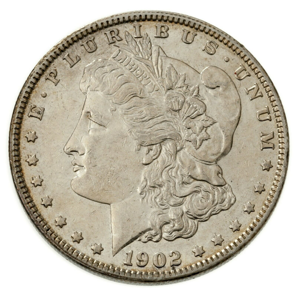 1902 $1 Silver Morgan Dollar in AU+ Condition, Touch of Light Toning