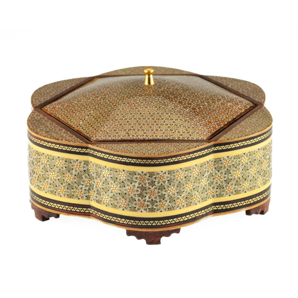 Persian Khatam Wooden Candy Box with Gorgeous Pattern