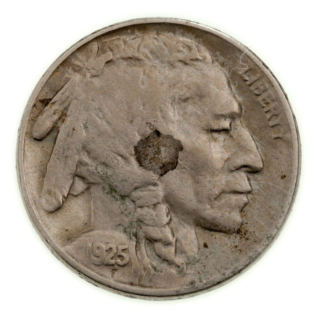 1925-D 5C Buffalo Nickel in Very Fine VF Condition, Nice Detail for Grade