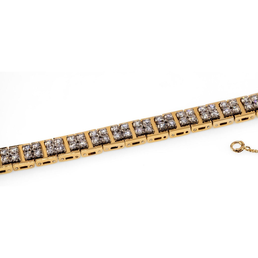 Jabel Add-A-Link 18k Gold Vintage Diamond Bracelet 6.75" Gorgeous! TCW ~5.6 ct