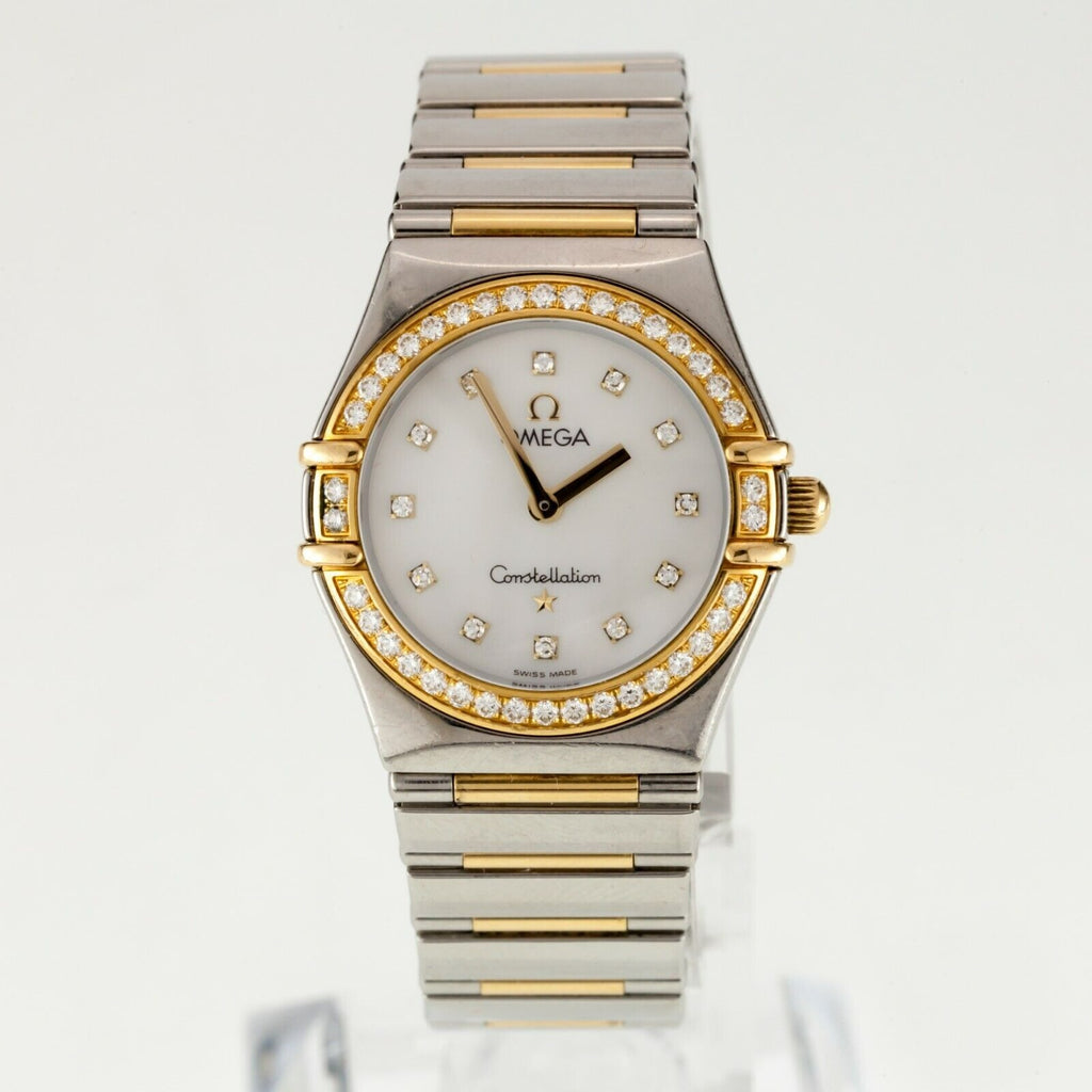 Omega Women's Constellation Quartz Two-Tone Watch MoP Diamond 1376.75 Box/Papers