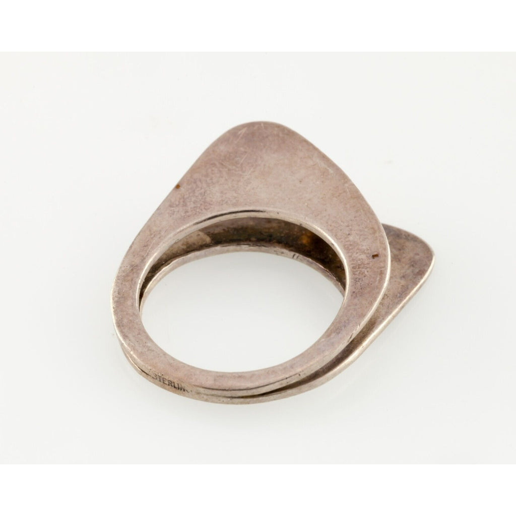 Geometric Split Shank Sterling Ring, Size 6.75