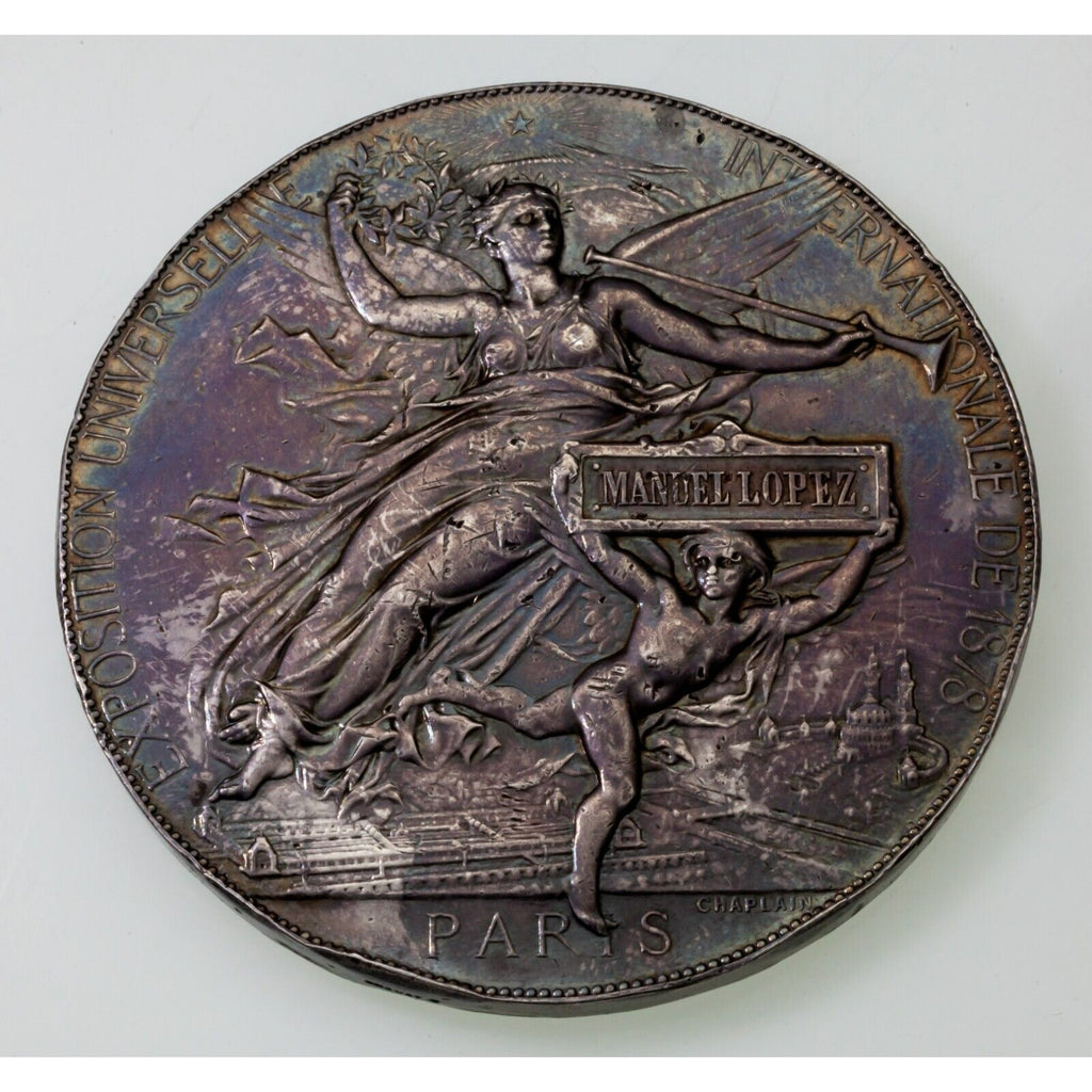1878 Silver Award Medal, Paris World's Fair by Chaplain 68 mm Wide