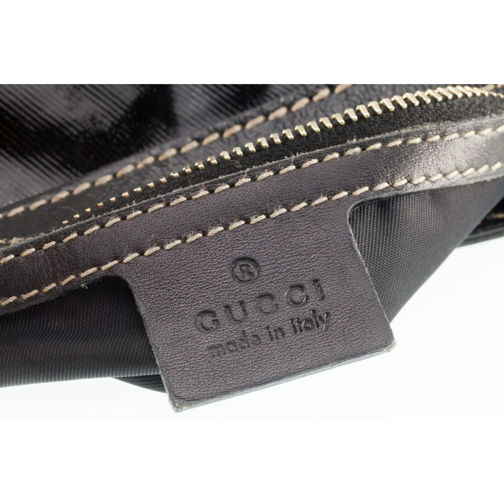 Gucci Dialux Medium Britt Shoulder Bag Black Coated Canvas