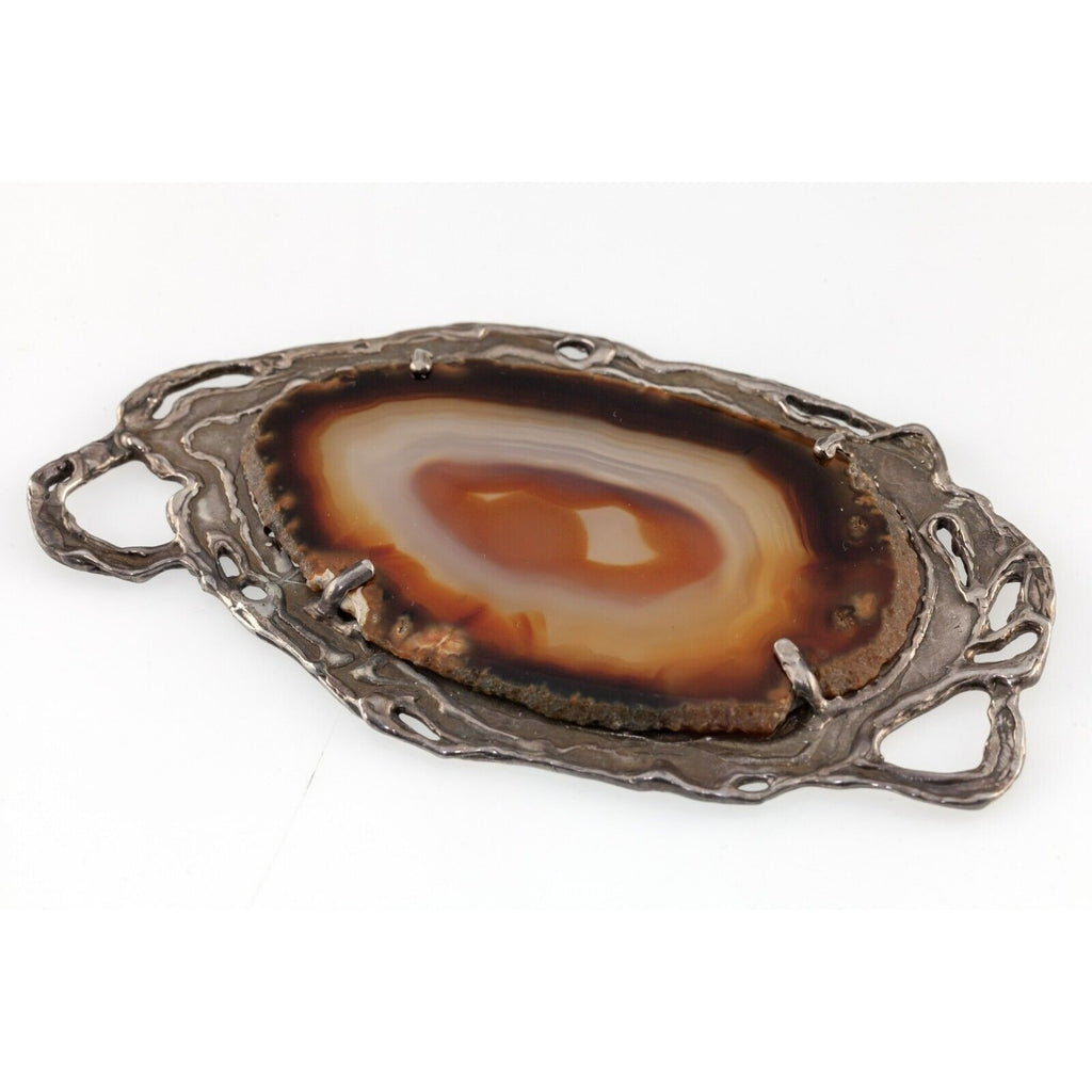 Ruth Shapiro Sterling Silver Agate Slab Pendant 1997 49.1 grams