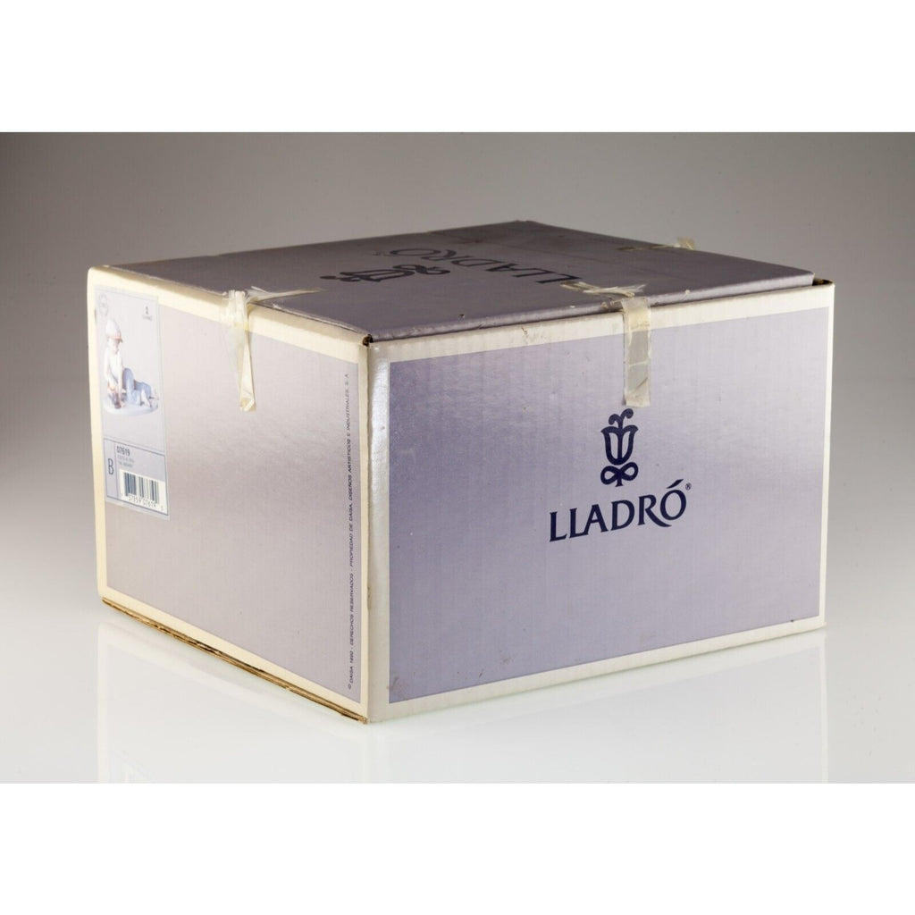 Lladro "All Aboard" Boy with Train Set Figurine 07619 w/ Box LCS 1992