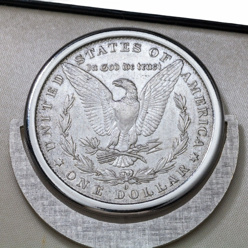 Lucky Buck Steel Keychain w/ Case Including 1881 Silver Morgan Dollar