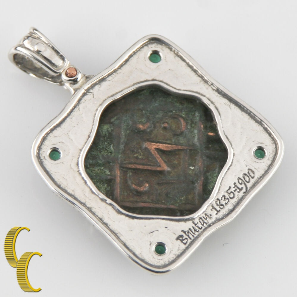 BHUTAN COIN IN SILVER BEZEL PENDANT