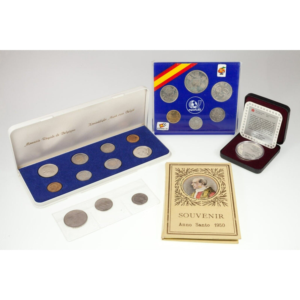 1941-1993 Belgium, Canada, Romania, Spain, Vatican City Coins & Sets Lot of 5
