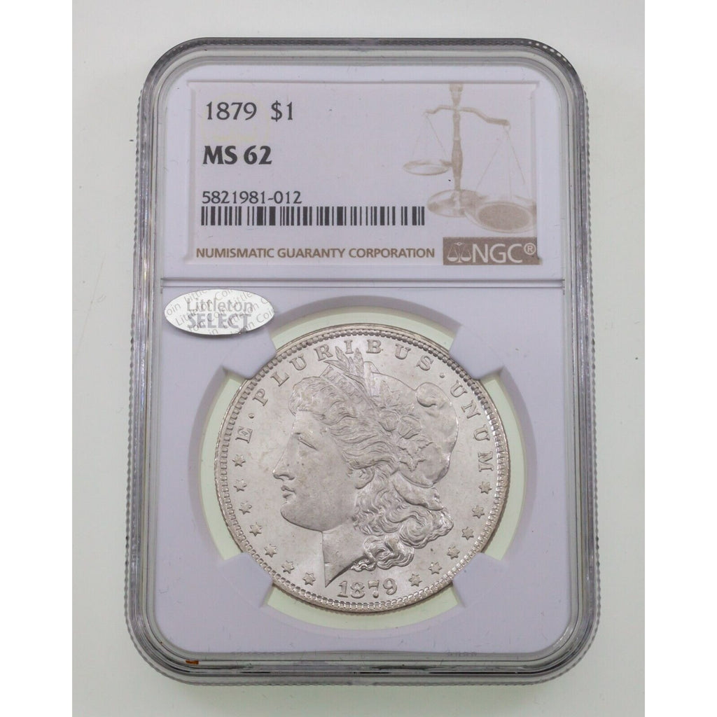 1879 $1 Silver Morgan Dollar Graded by NGC as MS-62