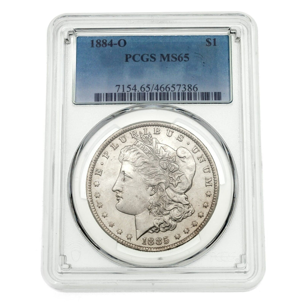 1884-O $1 Silver Morgan Dollar Graded by PCGS as MS-65