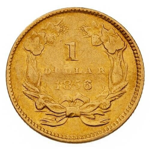 1856 $1 Gold Indian Princess in XF-AU Condition, Gorgeous Early US Gold