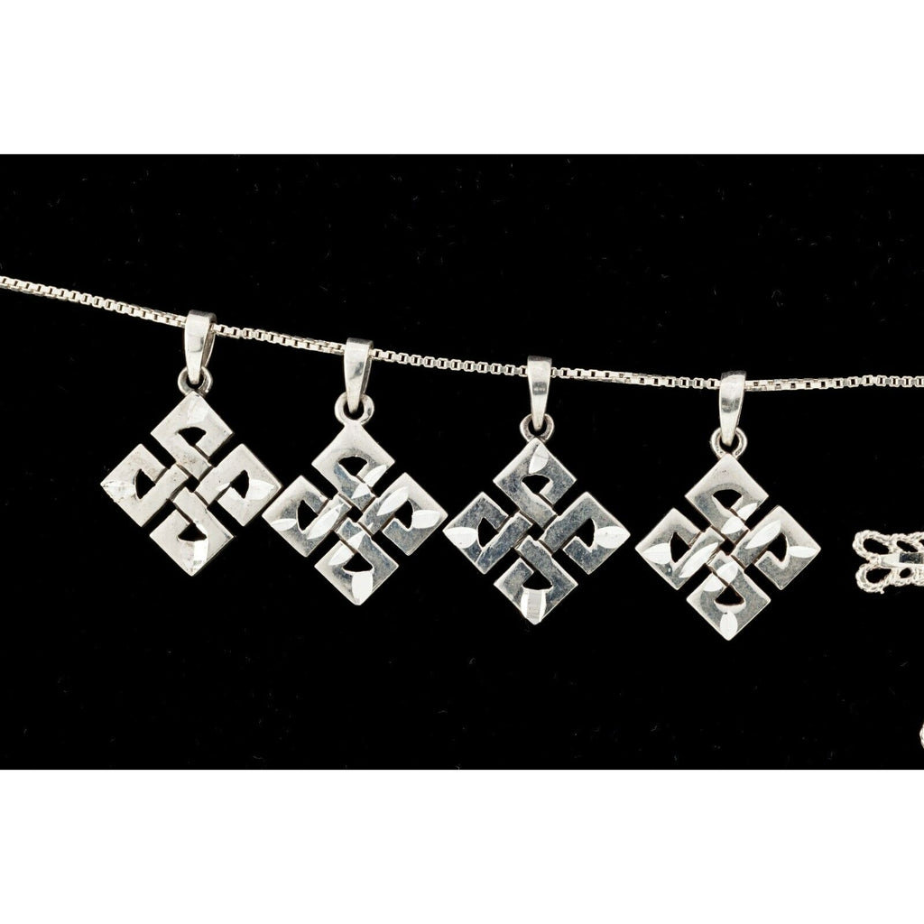 (19) Sterling Silver Collection of Celtic, Heart, Cross & Snow Flake Pendants