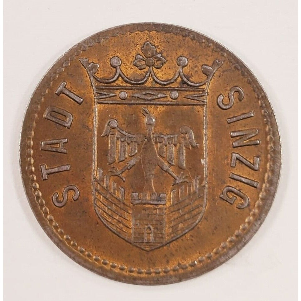 1919 Germany Stadt Sinzig 10 Pfennig Notgeld Token in XF
