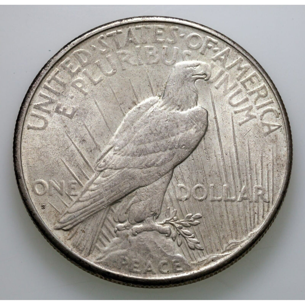 1927-S $1 Silver Peace Dollar in AU Condition, Nice Eye Appeal, Lots of Luster
