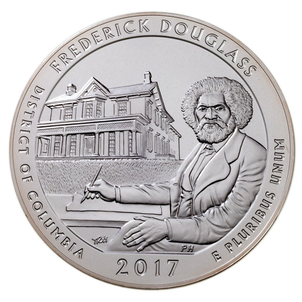 2017 5 Oz. Silver ATB Frederick Douglass Uncirculated Coin w/ Box and CoA