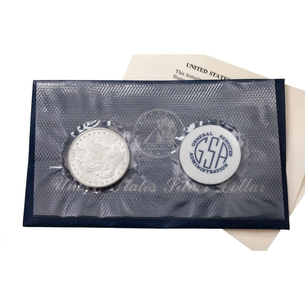 1881-S $1 Silver Morgan Dollar GSA Soft Pack w/ Envelope and Papers