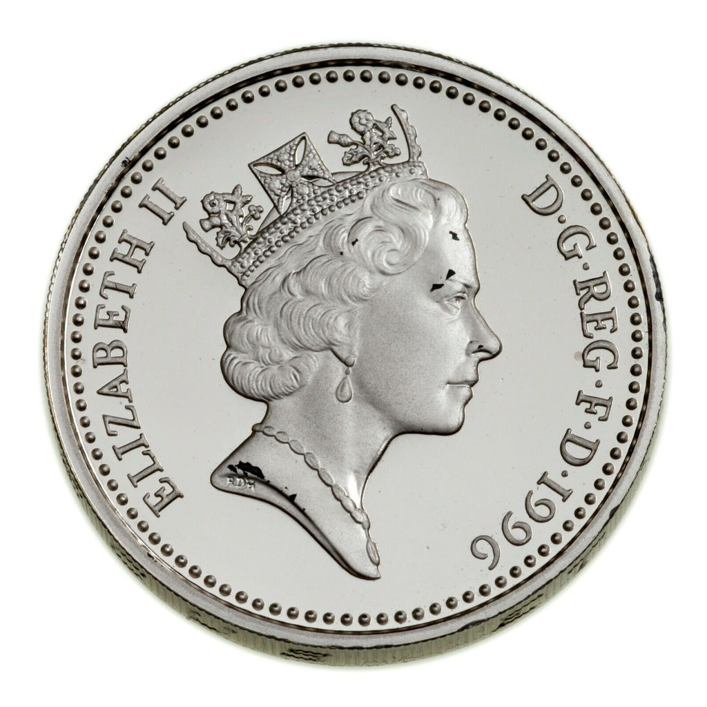1995-1996 Great Britain 1£, 2£ & Crown Coins in Silver Proof Coin Lot of 3