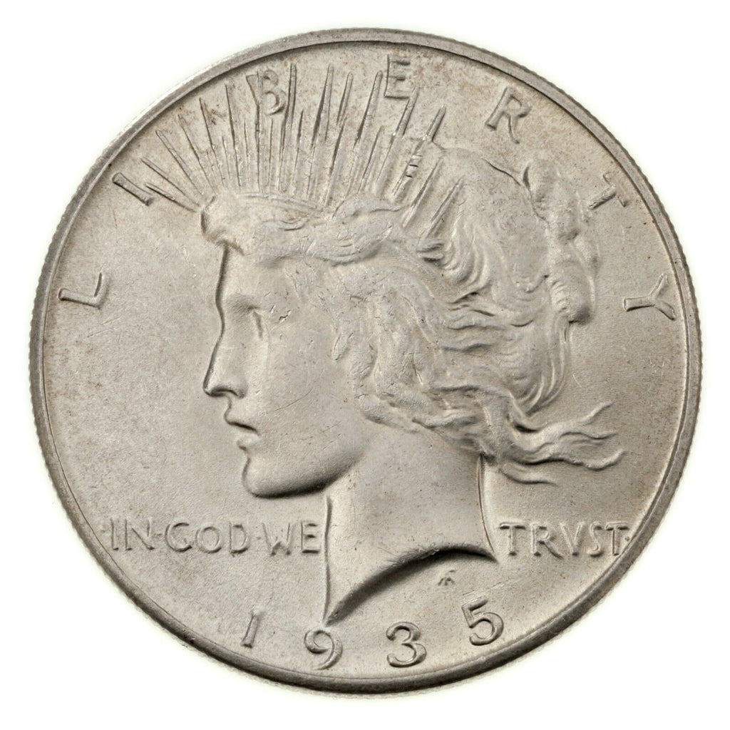 1935 $1 Silver Peace Dollar in Choice BU Condition, Excellent Eye Appeal