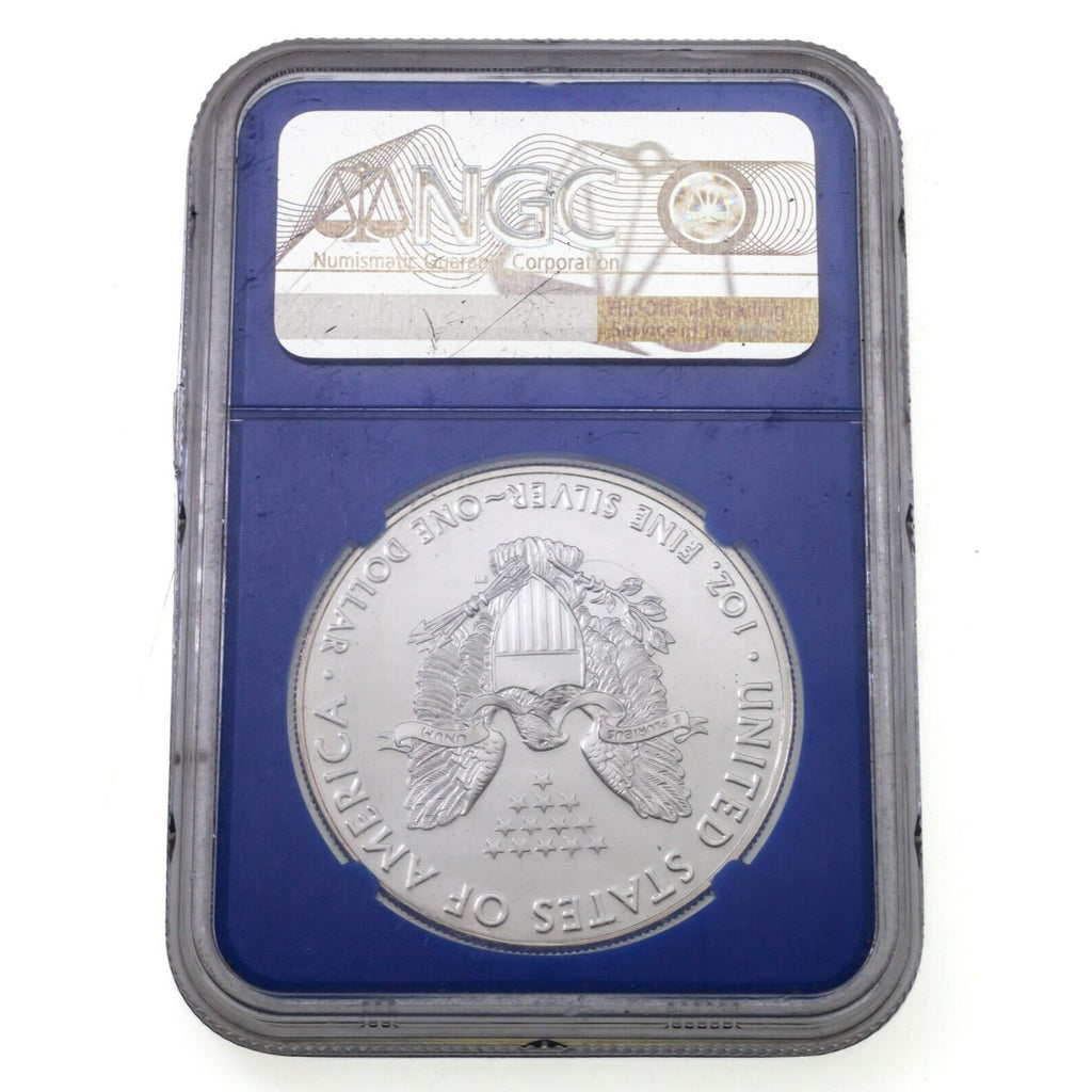2017-(P) S$1 Silver American Eagle Graded by NGC as MS-69 Blue Holder