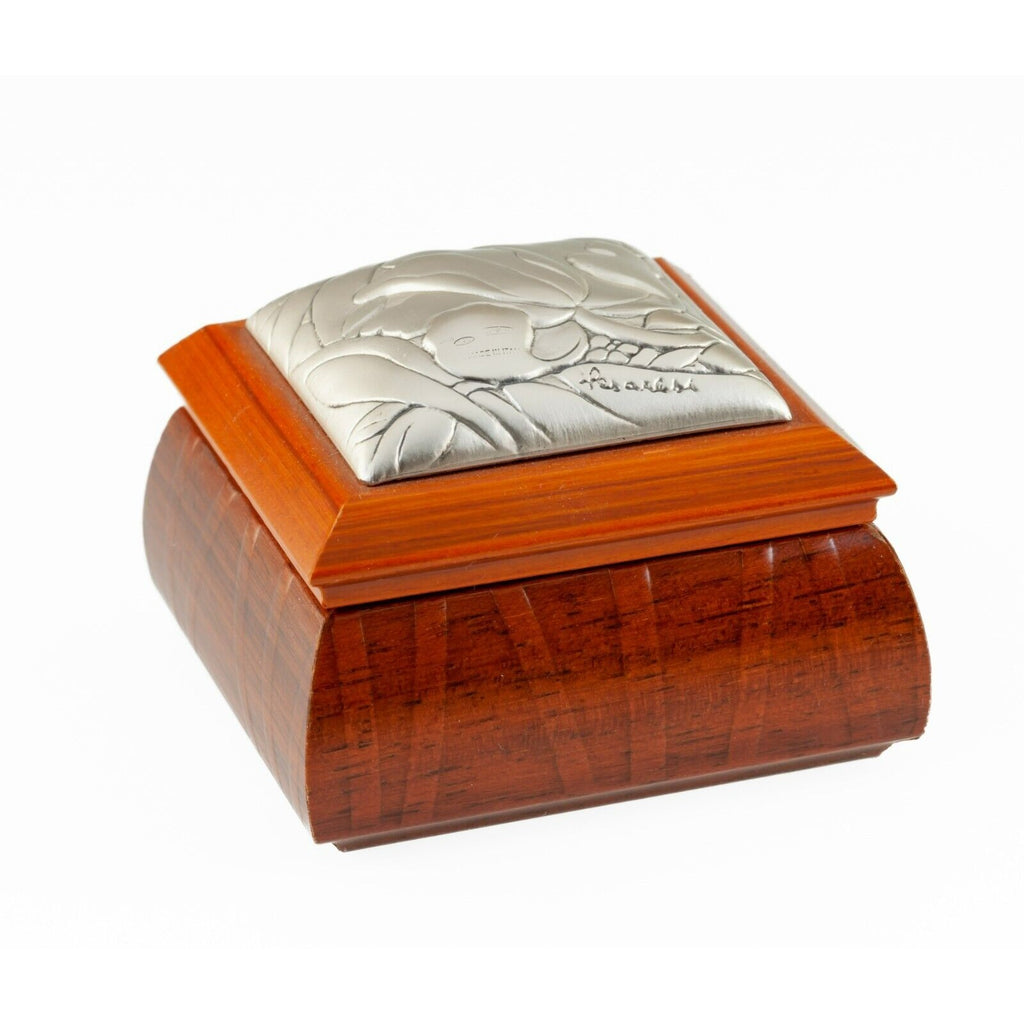 Leader Argenti Wood and Sterling Silver Inlay Trinket Box Luigi Pesaresi