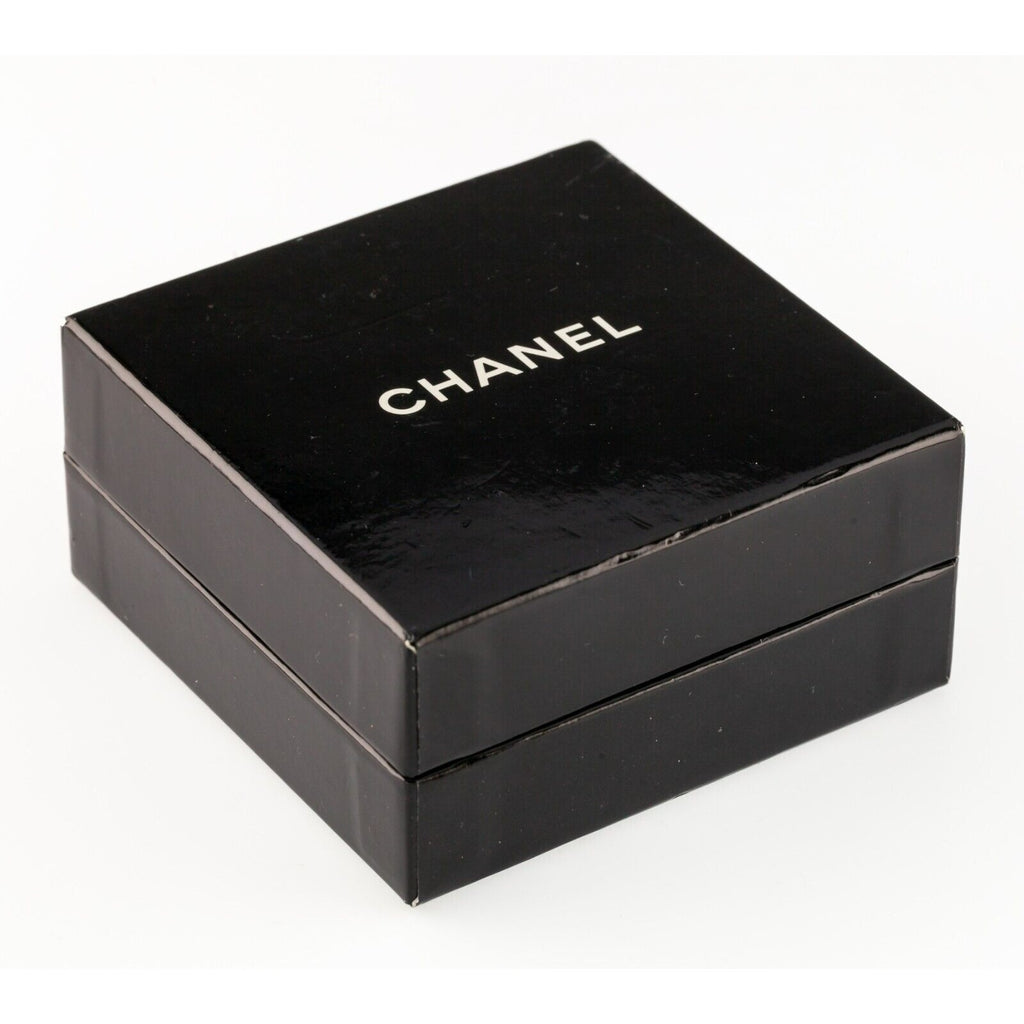 Chanel Costume Clip-On Gold-Plated Pearl Earrings w/ Original Box