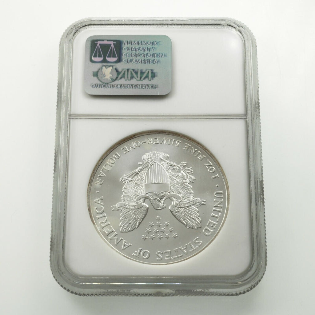 2002 $1 Silver American Eagle Graded by NGC as MS-69