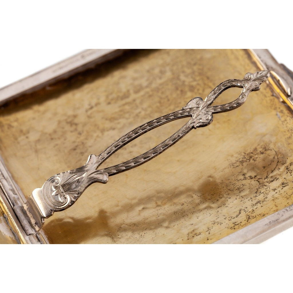 International Sterling Hammered Cigarette Case with Monogram Great Condition