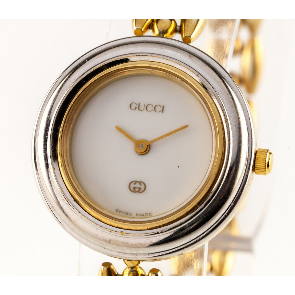 Gucci 1100L Women's Gold-Plated Quartz Watch Exchangable Bezel