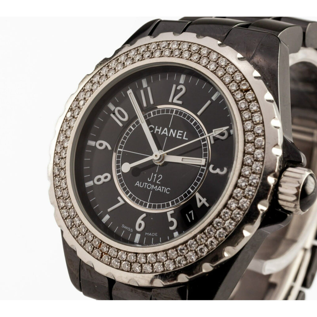 Chanel Ceramic Automatic Watch Diamond Bezel 38 mm H0950