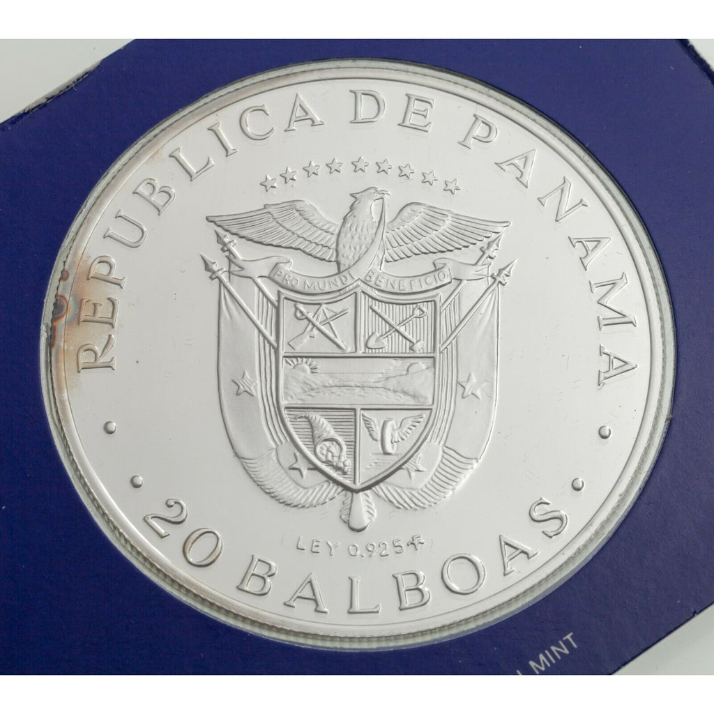 1976 Panama Two Coin Set 20 Balboas & 2 1/2 Cent. Proof Silver coins KM# PS17