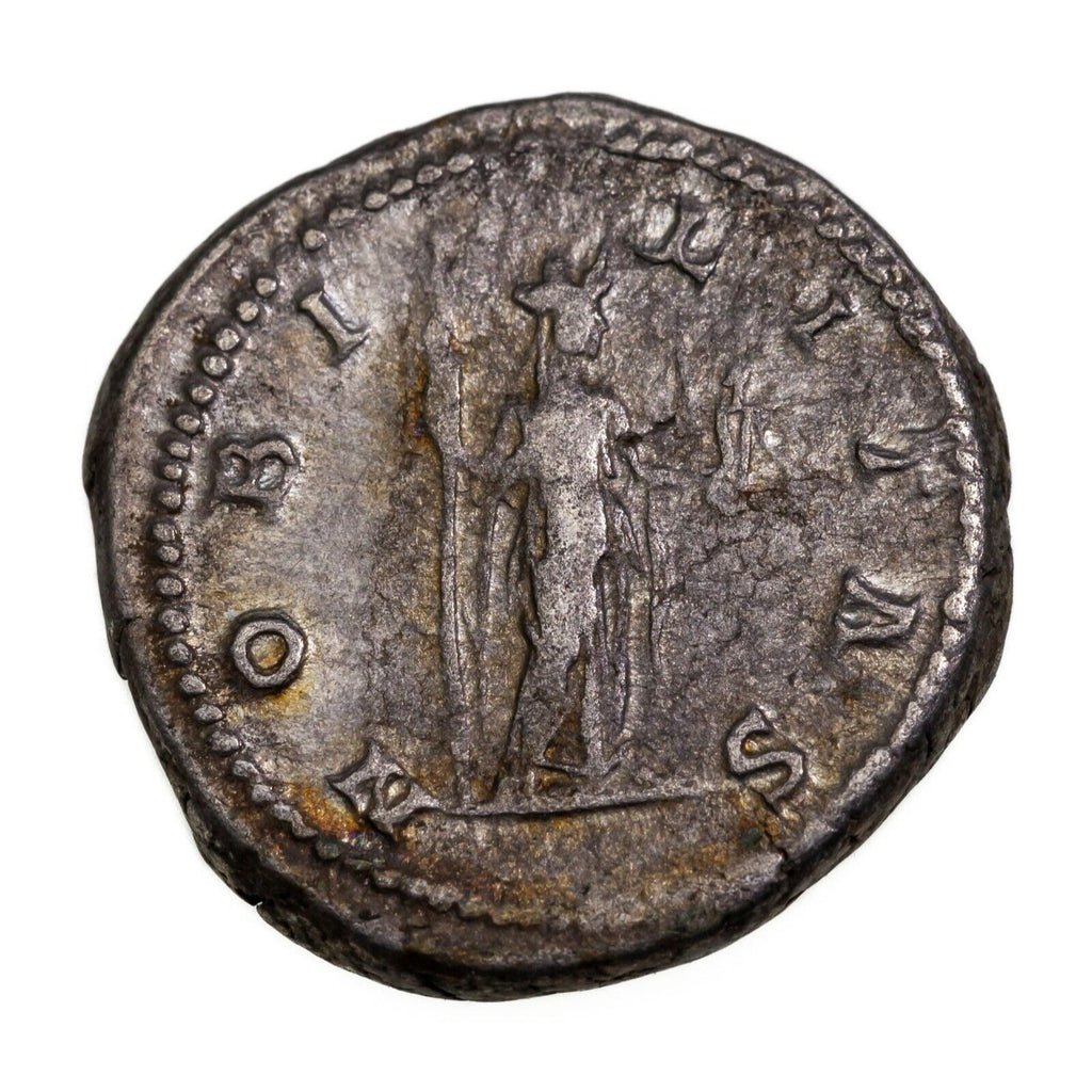 199-202 AD Roman Emp. Geta AR Denarius 3.9g, 19.5mm Coin RIC 13a