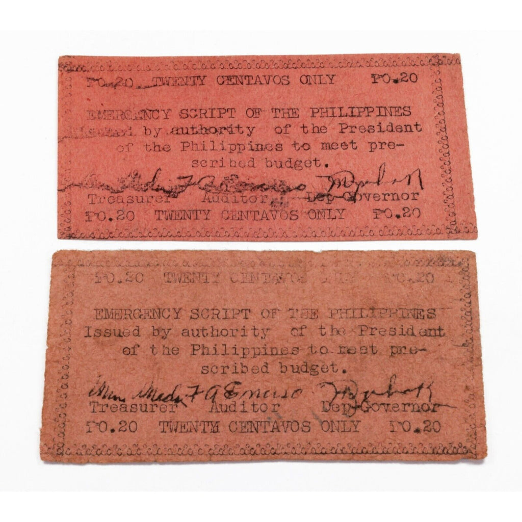 1943 Emergency Script of the Philippines 10c - 2p Lot of 6