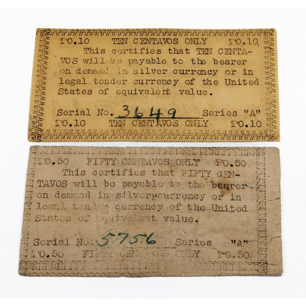 1943 Emergency Script of the Philippines 10c - 2p Lot of 6