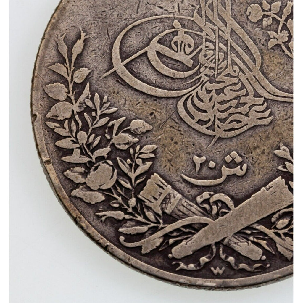 1293/20 Egypt 20 Qirsh Silver Coin in Very Fine Condition KM 296